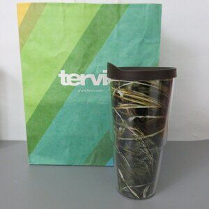 Tervis 24 oz. Tumbler REALTREE Logo Camo Wrap with Brown Travel Lid Pre-Owned